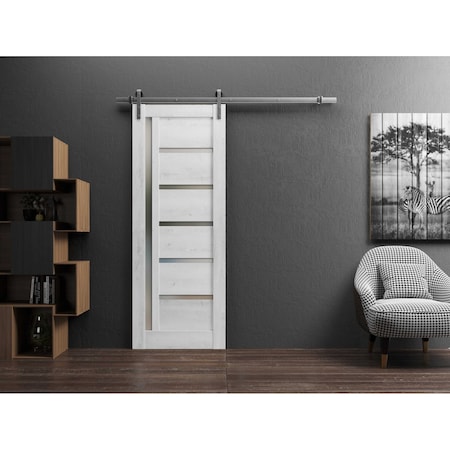 Sartodoors Sturdy Barn Door White 42x84 Solid Core Modern Interior QUADRO4088BD-S-NOR-4284