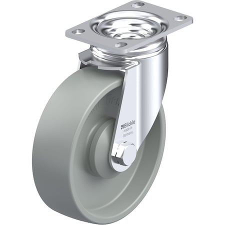 Blickle Swivel Plate Caster, Gry Nylon, 5", 400 lb., Number of Wheels: 1 L-POG 125KA-12