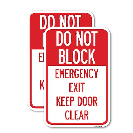 Signmission Exit Sign, Heavy Gauge Aluminum, 24 in W, 18 in H A-1824-2PACK-24154