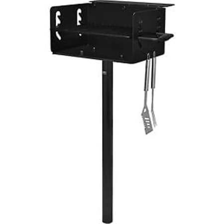 Patioplus Black Park Grill Charcoal BBQ In Ground - Black PA3491618
