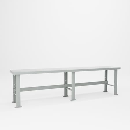 Pucel F Series Workbench, 120 in W x 24 in D x 32-1/2 in H, Gray F-24120