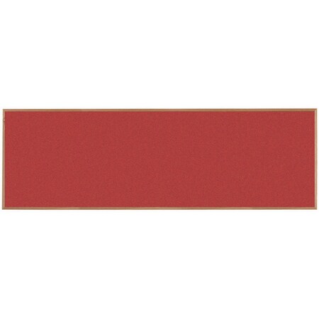Aarco VIC Cork Bulletin Board, Red Oak Frame, Clear Lacquer Finish, Hot Salsa Red 48''Hx144''W OW48144210