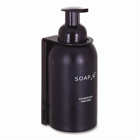 Soap2O Eco Glass Bottle Soap Dispenser, 350 mL, Black S2OMD350BDEA