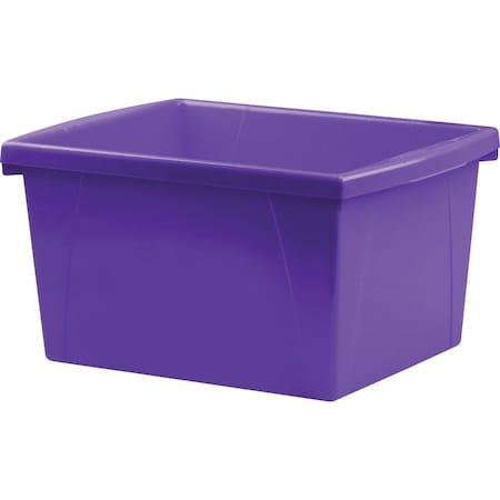 Storex Storage Bin, Polypropylene, Purple, 3 PK 61481U06C