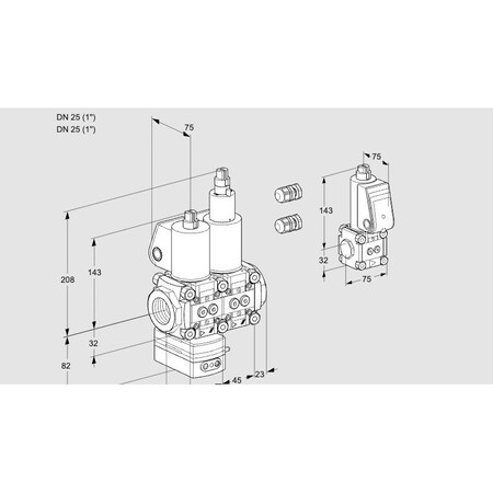 Honeywell Kromschroder VLV, SOLND, W PLIOT GAS VLV VAS, RP1, KROMSH KS88104451