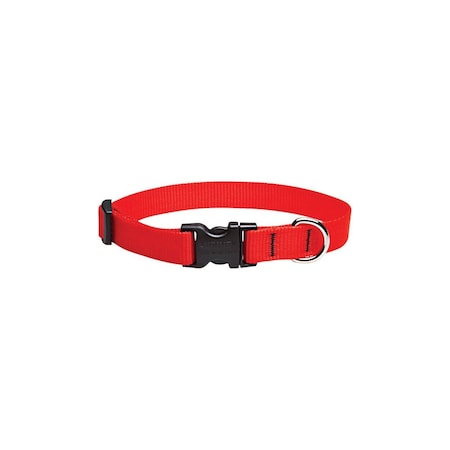 Lupine Pet Adjustable Collar Basic Solids Red Red Nylon Dog Red 22502