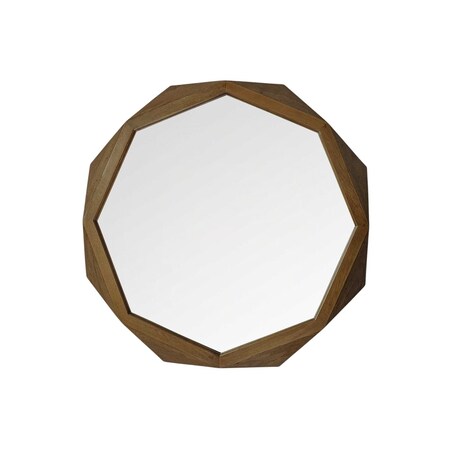 Homeroots 32" Brown Solid Wood Octagon Framed 376397