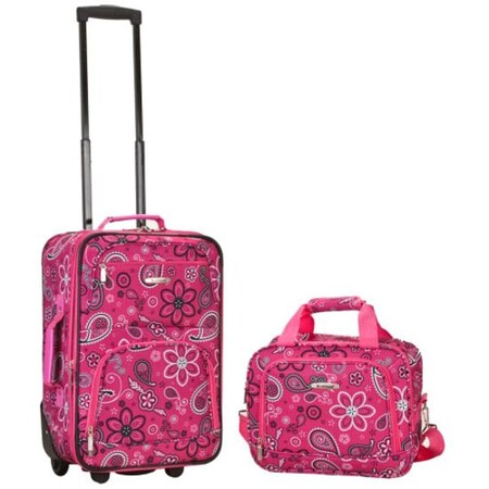Fox Luggage Rockland 2 Pc Pink Bandana Luggage Set F102-PINKBANDANA