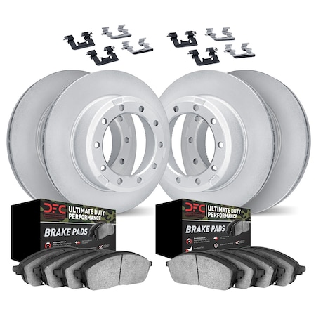 Dynamic Friction Co DFC GEOSPEC Coated Rotor- Heavy Duty Brake Pad includes Hardware 4414-54011
