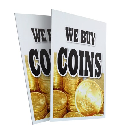 Signmission We Buy Coins, Plastic Signs Only 24 Inch x 36 Inch, Corrugated Plastic, 2PK CSB-2436-2PACK-We Buy Coins