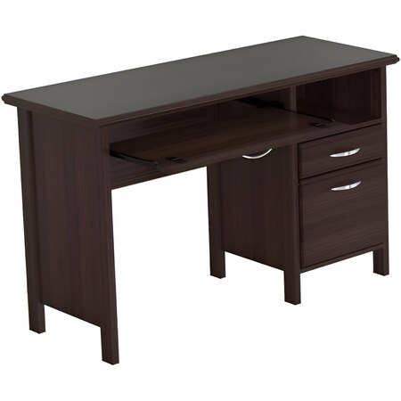Homeroots 47" Espresso Computer Desk With Two Drawers 249792