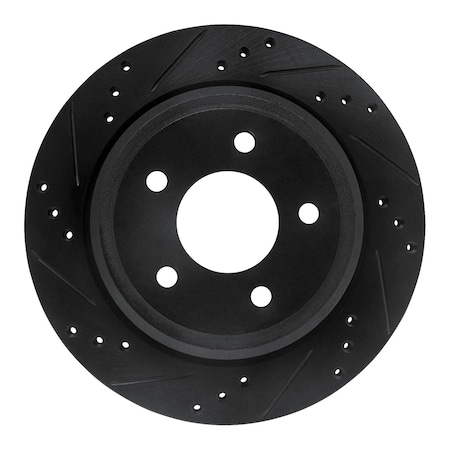 Dynamic Friction Co DFC Brake Rotor - Drilled and Slotted - Black 633-54092L