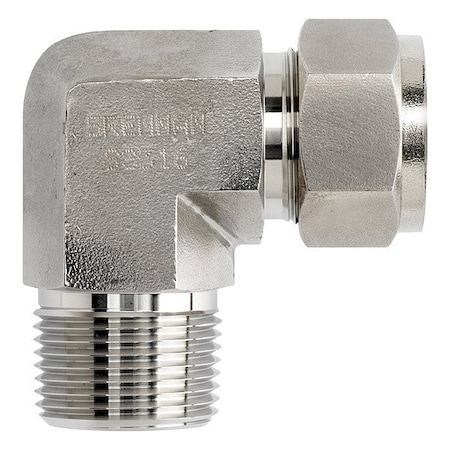 Brennan Industries Elbow, SS, Comp. 1/2 in, MNPT 1/2 in NS2501-08-12-SS
