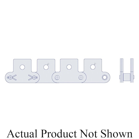 Hkk Chain HKK Double Pitch Riv Standard Conveyor w/K-2 Att Every 2nd P on Pin Link, 2 P, 5/8 Dia x 5/8 W DC080RSK1EV