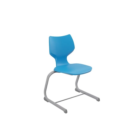 Flavors 16" Cantilever Chair, Platinum Frame, Nylon Glide, Cerulean 11878