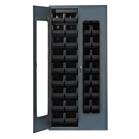 Quantum Storage Systems BEIGE SPECIALTY CABINET W/36 BLACK BINS QSC-BG-C240BK