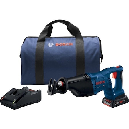 Bosch D-Handle 1-1/8 In Reciprocating Saw Kit with (1) CORE18V 4.0 Ah Compact Battery 18V CRS180-B15