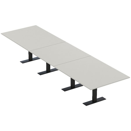 Skutchi Designs 16ft Rectangular Conference Table With Power | Harmony Series | 16 Person Meeting Room Table HAR-REC-48x192-T.BK-U779-NA