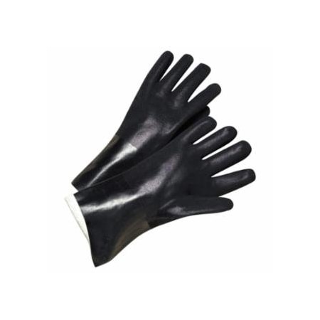 Anchor Brand PVC-Coated Jersey-Lined Glove, Sandpaper Grip, 14 in, Large, Black, 12PK 101-7400