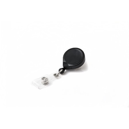 Key-Bak Round MINI-BAK, Black, Swivel Clip, ID Badge Strap, 25PK 0067-006-25
