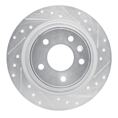 Dynamic Friction Co DFC Brake Rotor - Drilled and Slotted - Silver 631-47044R
