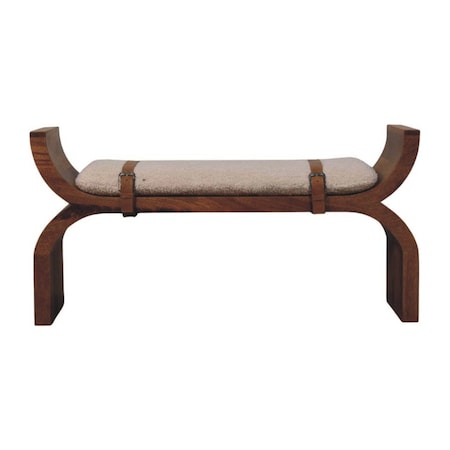 Homeroots 47in Brown Solid Wood Storage Bench With Cabinet 718246