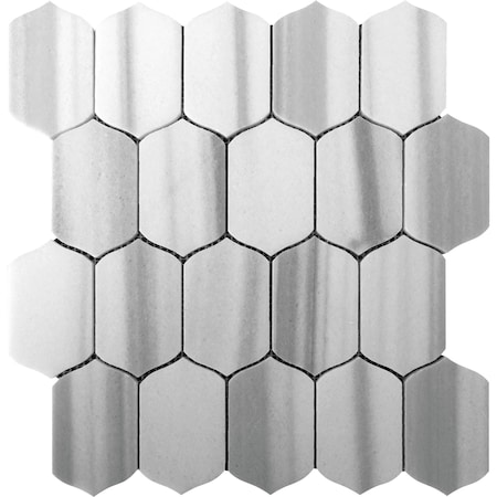 Apollo Tile Cloud Gray 12x13 Equator Marble Polished Floor and Wall Mosaic Tile 5.59 sqft/case, 5PK APLMRM8801A