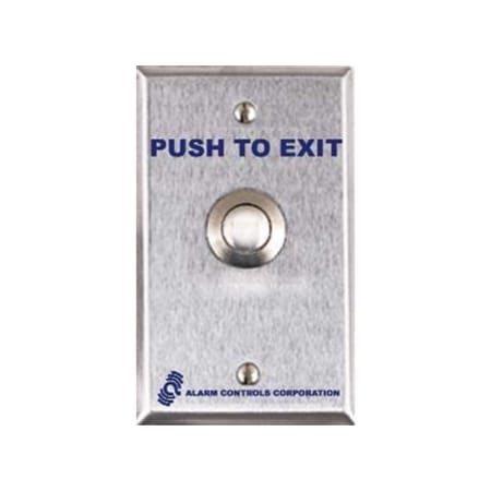 Alarm Controls TS12 Anti-Vandal Single Gang Push to Exit Button Nickle Plated TS12
