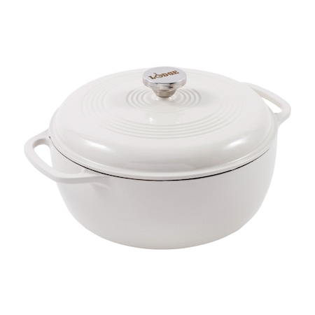 Lodge 6 Quart Oyster Enameled Cast Iron Dutch Oven EC6D13