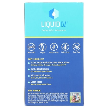 Liquid I.V. Hydration Multiplier Watermelon Electrolyte Drink Mix, 6 count LVM6012