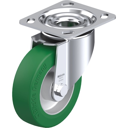 Blickle Swivel Plate Caster, PU, 5", 770 lb., Overall Height: 6.1" LK-ALST 125K-14