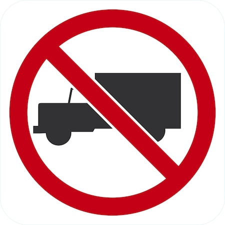 Lyle No Truck Symbol, 12x12, Diamond Grade, White G-2248-DG_12x12