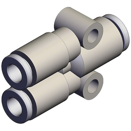 Smc Push-Fit Wye Fitting, White, Rigid KQ2U03-05A