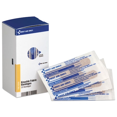 First Aid Only Refill for SmartCompliance Cabinet, Knuckle Fabric Bandages, PK20 FAE-6200
