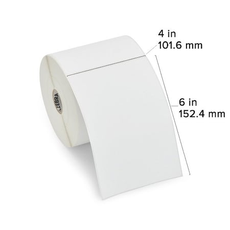 Zebra Zebra Direct Thermal Label, Paper, 4" x 6", Z-Perform 1000D, 1" Core, 430 labels/Roll, 6PK 10026382