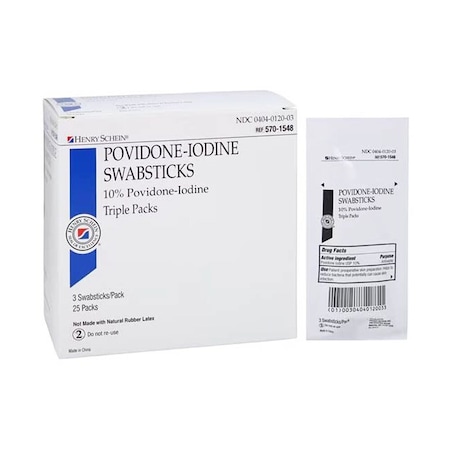Dukal Povidone-Iodine Swabstick - 3', 25PK 00404010503