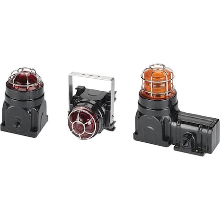 Federal Signal Warning Light, Red, LED, 120 to 240V AC, 60, 75, 90 FPM, Not Applicable Dia., Surface G-LED-AC-D-R