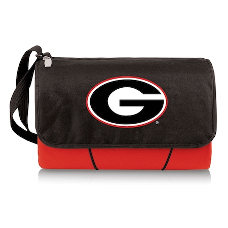 Picnic Time Family Of Brands NCAA Georgia Bulldogs Blanket Tote Outdoor Picnic BlanketRed with Black Flap 820-00-100-184-0