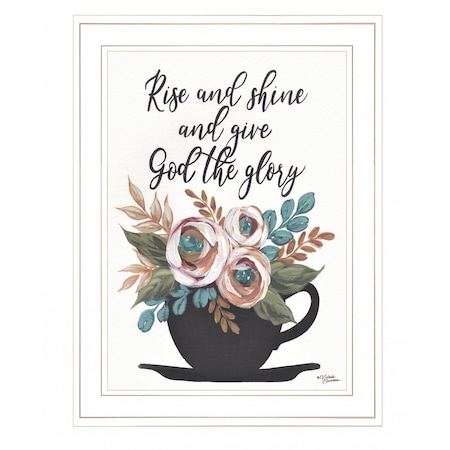 Homeroots Rise and Shine 5 White Framed Print Wall Art 407837