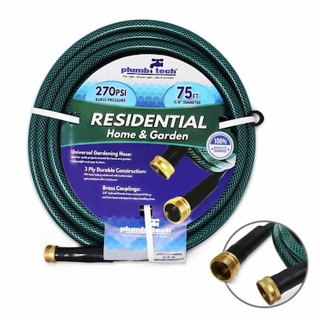 Patioplus 75 ft L Garden Hose, Vinyl Tube, Green PA3987673