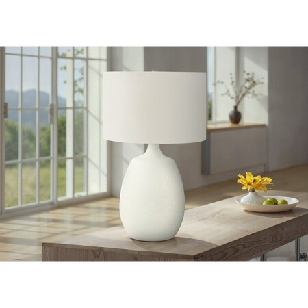 Monarch Specialties Lighting, 26 in.H, Table Lamp, Ivory / Cream Shade, Cream Resin, Contemporary I 9609