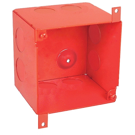 Southwire Electrical Box, 50 cu in, Square Box Type, 4 Gangs, Steel, Square Shape 52181-SPKRR