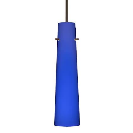 Besa Lighting Camino Cord Pendant, Cobalt Blue Matte, Bronze Finish, 1x5W LED 1BT-5674CM-LED-BR