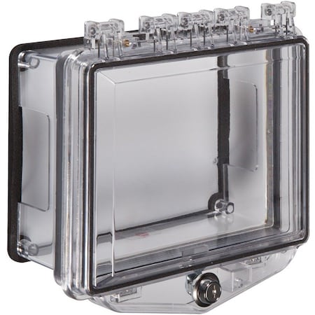 Safety Technology International Wall Fixture Guard/Enclosure, Polycarbonate, Surface Mount, Open Back, Lockable, Clear, 7.43 in W STI-7510D