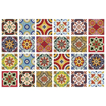 Homeroots 6" X 6" Mediterra Mosaic Peel and Stick Tiles 400052