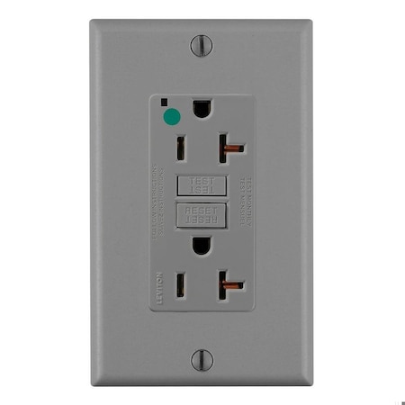 Leviton SmartlockPro GFCI 20A HG/PI Gray GFNT2-HFG