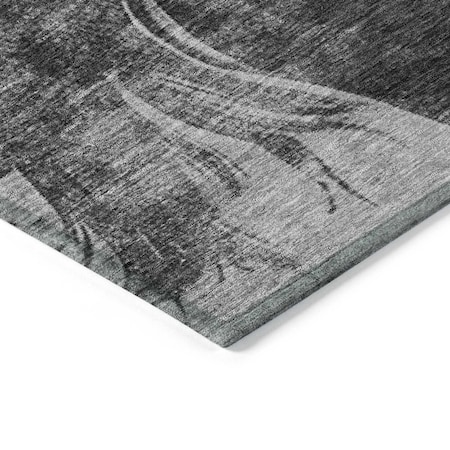 Homeroots 8' X 10' Gray And Charcoal Horse Washable Indoor Outdoor Area Rug 618658