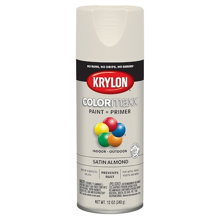 Colormaxx 12 Oz Krylon Almond Paint & Primer Spray Paint, Satin K05554007