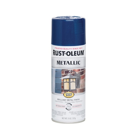 Rust-Oleum Metallic Spray Paint, Cobalt Blue, Metallic, Solvent, 11 oz 7251830
