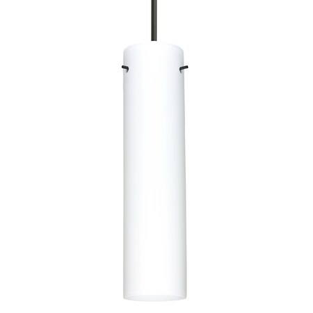 Besa Lighting Besa Stilo 16 Pendant, Opal Matte, Black Finish, 1x 9W LED 1JT-722407-LED-BK